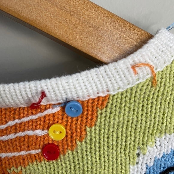 Susan‎ Bristol VINTAGE Women's Green Butterfly Ramie Knit Button Cardigan Small - Picture 7 of 16